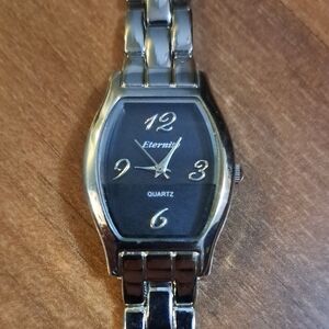 Women's Silver and Black Quartz Watch